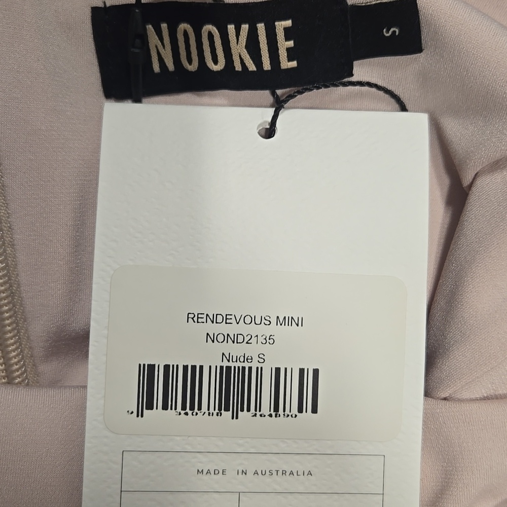 NOOKIE-NWT-Rendevous Mini Dress Sleeveless Square Neck Zip Stretch-Size Small - Picture 14 of 15